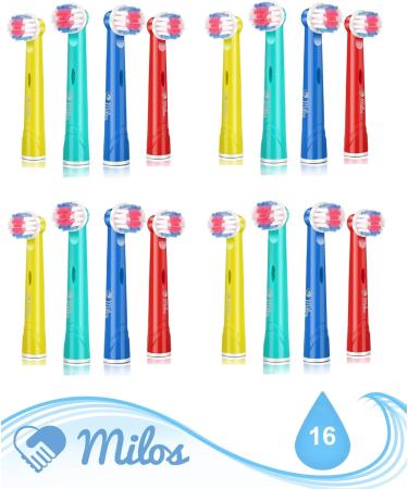 Milos 16-Pack Replacement Brush Heads for Oral B | Compatible for Adults & Kids 12+ | Premium Electric Toothbrush Accessories - Buy Online on GoSupps.com