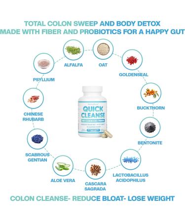 SkinnyBoost Quick Cleanse Vegan Capsules for Weight Support Colon Cleanser with Natural Fiber & Probiotics Supports Digestive & Gut Health-60 Capsules Quick Cleanse 60 Count (Pack of 1) - Buy Online on GoSupps.com