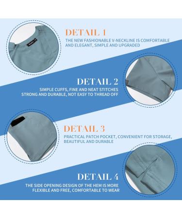 Niaahinn Women's Scrub Set - Classic V-Neck Top & Yoga Jogger Pants - Light Blue, Medium - Buy Online on GoSupps.com