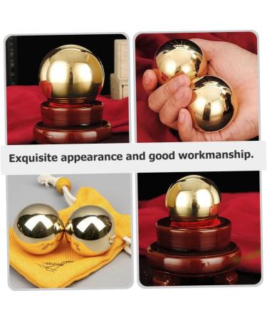 Housoutil Brass Hand Massage Balls - 2-Pack Gymnastics Foot & Wrist Metal Balls for Relaxation & Pain Relief - Smooth & Durable - Buy Online on GoSupps.com