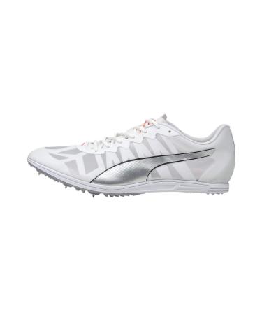 PUMA Men's Evospeed Distance 9 Track and Field Shoe 48.5 EU Puma White Puma Silver Lava Blast