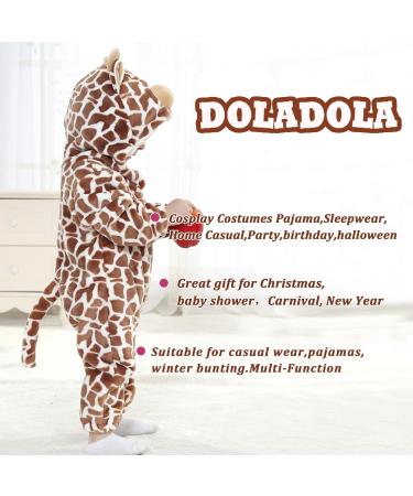 Doladola Unisex Baby Romper Jumpsuit Hooded Cartoon Sleepsuit 6-12 Months - Coffee Cow Print - Buy Online on GoSupps.com