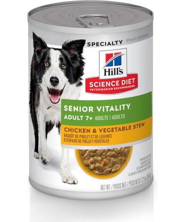 Hill's Science Diet Adult Healthy Mobility Dog Food Chicken Meal & Rice Recipe Dry Dog Food & Adult 7+ Senior Vitality Canned Dog Food Chicken & Vegetable Stew 12.5 oz 12 Pack wet dog food - Buy Online on GoSupps.com