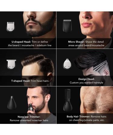 All-in-One Hair Clippers & Grooming Kit for Men - Beard Trimmer Electric Shaver Rechargeable Nose & Ear Trimmer - Buy Online on GoSupps.com