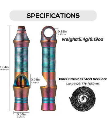TISUR Titanium Emergency Whistle - Safety Whistles Necklace - 120db Loud Survival Whistle for Hiking, Camping, Pets - Purple Texture - Buy Online on GoSupps.com