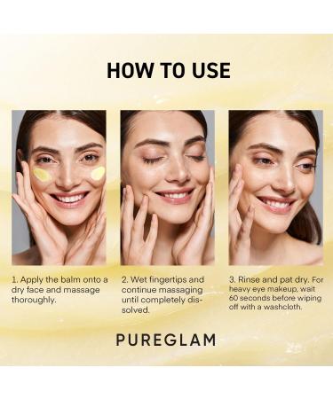 PureGlam Cleansing Balm - Travel Size Makeup Remover that Melts Makeup & SPF Gentle for All Skin Types - Buy Online on GoSupps.com
