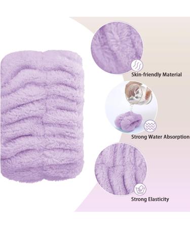 8PCS Microfiber Spa Wrist Washband Towels for Women - Elastic Absorbent Wristbands with Toiletry Bags in Beige, Rose, Brown, Purple - Buy Online on GoSupps.com
