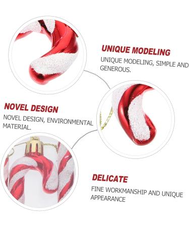 Cabilock 18 Pcs Crutch Pendant Holiday Candy Cane Hanging Ornament Kid Toy Child Christmas Plastic Makeup Red - Buy Online on GoSupps.com