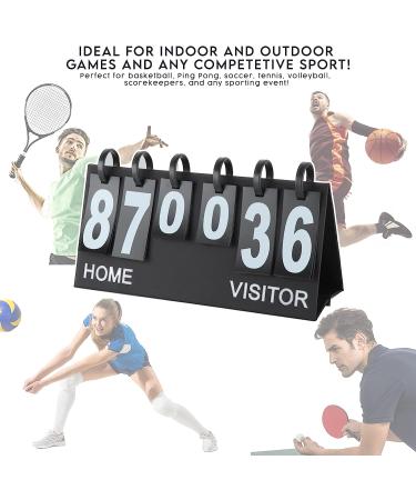 Upstreet Portable Scoreboard for Indoor & Outdoor Sports - Ping Pong, Baseball, Tennis, Basketball - Flip Up to 99 - Black/White - Buy Online on GoSupps.com