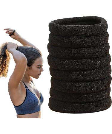 Black Hair Bands - Seamless Hair Tie Ponytail Holders Hair Elastic Bands Ponytail Holders Hair Scrunchies Comfortable For Women Girls - Buy Online on GoSupps.com