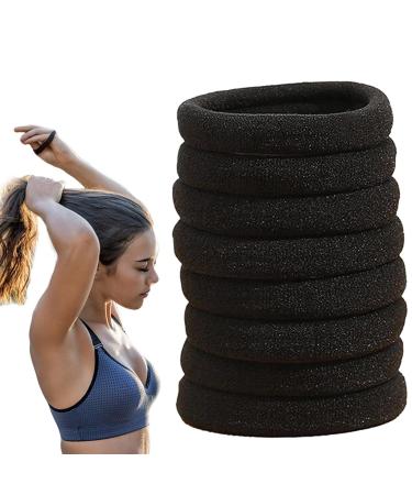 Geteawily Black Hair Bands Seamless Hair Tie Ponytail Holders Seamless Ponytail Holders Hair Elastic Bands Hair Scrunchies For Women Girls