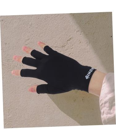 ABOOFAN 1 Pair Uv Gloves Half Finger Gloves Summer Driving Gloves Outdoor Hiking Gloves Uv Shield Gloves Touchscreen Gloves Summer Beach Gloves Point Fingers Fabric Women's 19.5x8cm Black - Buy Online on GoSupps.com