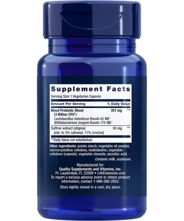 Life Extension FLORASSIST Mood Support - 30 Vegetarian Capsules for Mental Well-Being - Buy Online on GoSupps.com