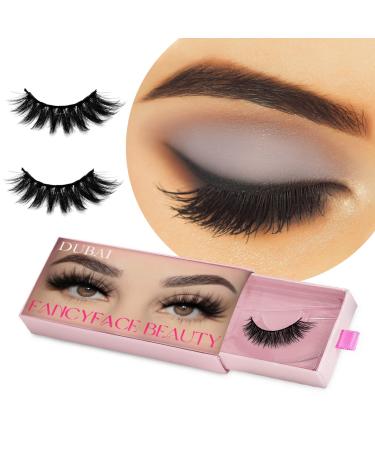 FancyFace Faux Mink Lashes - Luxurious False Eyelashes For Natural Look Vegan Soft and Comfortable All Eye Shapes Eyelashes False Lashes - Fake Eye Lashes Natural Look - Wispy Eyelashes Dubai