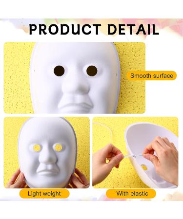 50 Pcs Blank White Paper Mache Masks for DIY Crafts & Masquerade Decor - Paintable, Costume, Art, Cosplay, Dance Party - Men, Women, Kids - Buy Online on GoSupps.com