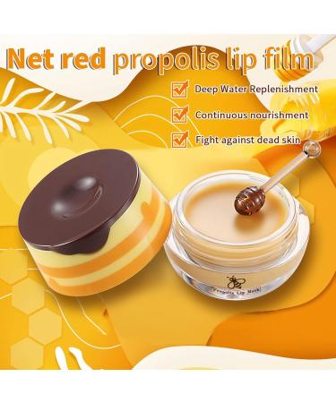 2 Pack Bee Balm Lip Care Set - Exfoliating Honey & Strawberry Lip Scrub, Hydrating Lip Mask with Propolis, Prevents Dryness and Cracks - Includes Lip Brush - Buy Online on GoSupps.com
