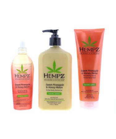 Hempz Sweet Pineapple & Honey Melon Body Moisturizer, Lotion, Wash & Oil Set - Buy Online on GoSupps.com