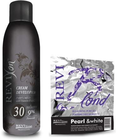 Set of Cream peroxide 1000ml (9% volume 30) and Bleach Powder (PEARL&WHITE) 500g no dust formula Professional Lightening bleaching highlighting hair protect formula - Buy Online on GoSupps.com