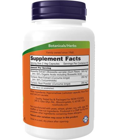 Now Foods Boswellia Extract 250 mg - 120 Vegan Capsules | Joint & Inflammation Support - Buy Online on GoSupps.com