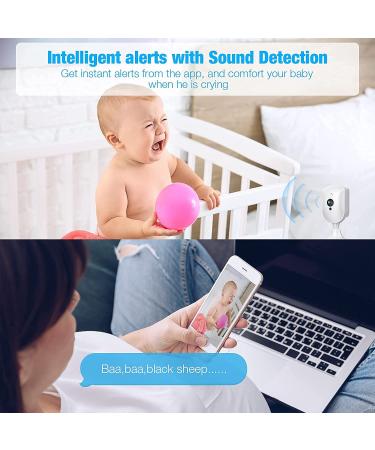 Baby Monitor with Camera and Audio  1080P HD Pet Camera with Sound/Motion Detect  Plug-in Indoor Security Camera with Night Vision  2 Way Audio Nanny IP Cam for Home Surveillance-Alexa 1080p-1 Pack - Buy Online on GoSupps.com