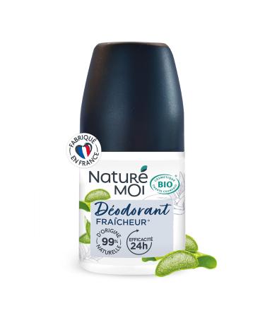 Natur Moi - D odorant roll-on - Efficacit 24h - D odorant homme l'Aloe Vera Bio et au Magn sium - Parfum Fraicheur - 99% d'Origine Naturelle - 50 ml - Fabriqu en France D o Fra cheur