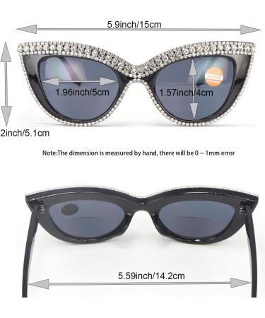 Shop Stylish Bifocal Rhinestone Cat Eye Reading Sunglasses for Women - Trendy & Comfortable - Buy Online on GoSupps.com