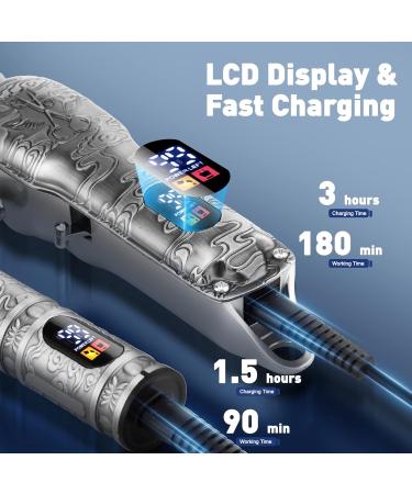 RESUXI Hair Clippers for Men Haircut Clippers for Hair Cutting Kit Beard Trimmer for Men Professional Barber Clippers Set with Zero Gapped T-Blade Trimmer Cordless USB Rechargeable LCD Display - Buy Online on GoSupps.com