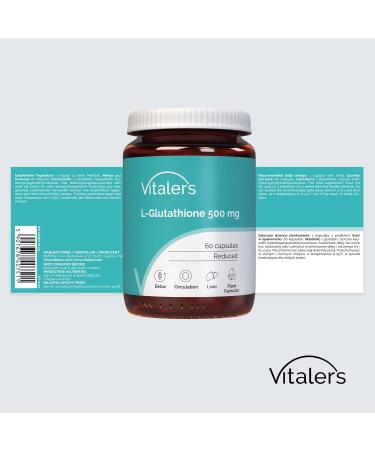 Vitaler's L-Glutathione 500 mg - 60 g lules V g talien 2 mois de Suppl mentation Sans Conservateurs Composition Pure - Buy Online on GoSupps.com