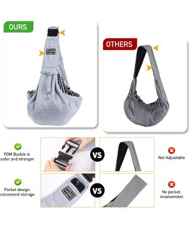 Puppy Sling Dog Carriers Puppy Sling Dog Sling Hands-free Sling Pet Dog Cat Bag for Walking Subway Travel Outdoor Grey-01 - Buy Online on GoSupps.com