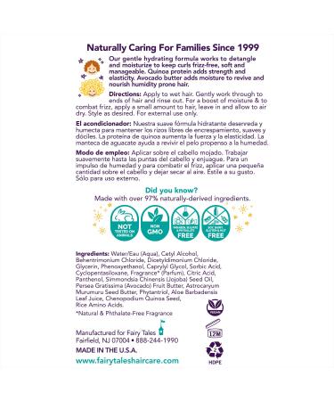 Fairy Tales Curly Q Kids Conditioner - Moisturizing for all Curl Types - Paraben, Sulfate, Gluten, Nut Free - 8 oz - Buy Online on GoSupps.com