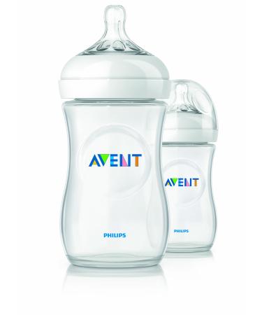 Philips AVENT BPA Free Natural Polypropylene Bottle  9 Ounce  2 Pack 2 Count (Pack of 1) Clear