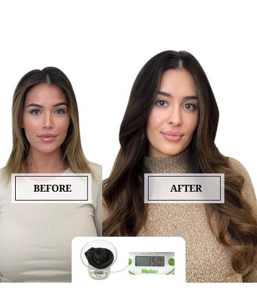 DOORES 20 Inch Balayage Clip-In Hair Extensions - Real Human Remy Hair, Dark to Chestnut Brown, 150g, 9pcs - Buy Online on GoSupps.com