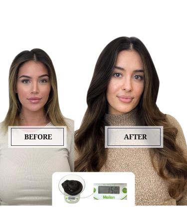 Doores Clip In Extensions - 18 Inch Remy Real Hair Balayage Dark Brown to Chestnut Brown 150g 9 Pieces - Thick Natural Hair Extensions - Buy Online on GoSupps.com