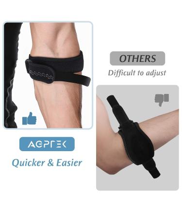 AGPTEK Elbow Bandage Pack of 2 | Sports Compression Bandage with EVA Pad for Tennis & Fitness | Dark Blue - Buy Online on GoSupps.com