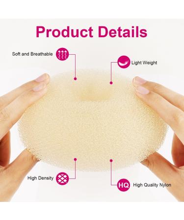 URAQT Hair Donut Bun Maker Set 4 Pcs with 30 Hair Pins - Blonde Chignon Doughnut Bun Kit for Girls, Women - Beige (4 Sizes) - Buy Online on GoSupps.com