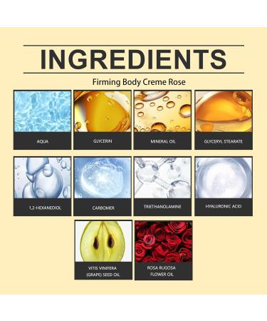 Champagne Lift Firming Body Cream with Pink Pepperslim for Nourishes Skin Lift Firming Hydrating Cream (Vanilla) Vanilla 8 Fl Oz (Pack of 1) - Buy Online on GoSupps.com