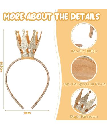 Sibba Shiny Crown Headband Glitter Hairband Crystal Tiaras Rhinestone Headwear Princess Head Band Beautiful Diamonds Queen Hair Accessories Fit Girl Party Decorations Birthday (Gold) - Buy Online on GoSupps.com