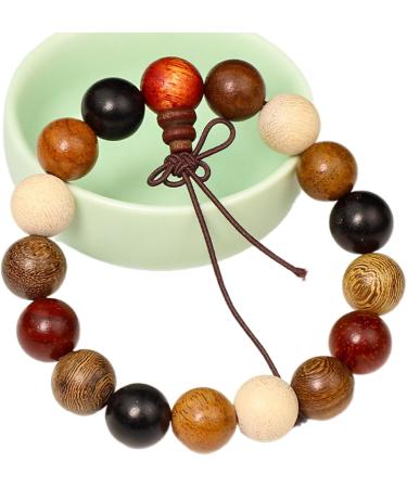 OralGos Colorful 12mm Sandalwood Wrist Chain - Elastic Buddhist Beads Jewelry for Meditation & Yoga | International Shipping - Buy Online on GoSupps.com