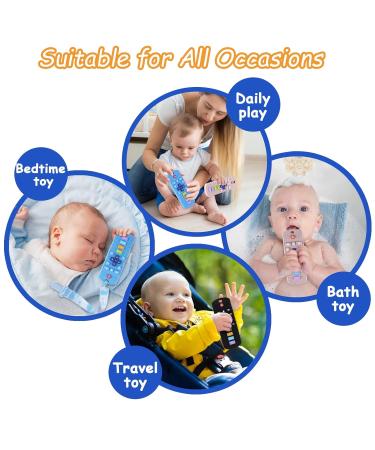 Silicone Remote Control Phone Teething Toys for Babies 6-18 Months - 2 Pack, Black Beige - Perfect Chew Toys for Teething Toddlers - Ideal Sensory Gift for Boys and Girls - Buy Online on GoSupps.com