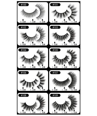 Vayator 10 Pairs 3D Mink Lashes - Long, Thick, Handmade, Cruelty-Free False Eyelashes - ZH-101 - Buy Online on GoSupps.com