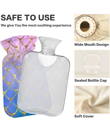 2L Hot Water Bottle with Cover - Mermaid Fish Scales Design for Pain Relief & Winter Warmth | International Shipping - Buy Online on GoSupps.com