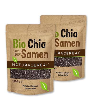 Naturacereal | Organic Chia Seeds - 2kg (2 x 1000g) 1 piece (pack of 2)