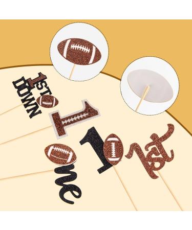 60Pcs Rugby One Cupcake Toppers Glitter American Football 1st Birthday Cupcake Picks for Rugby Sports Theme Baby Shower Kids First Birthday Party Cake Supplies Color06 - Buy Online on GoSupps.com