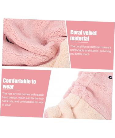 Housoutil 2pcs Dry Hair Cap Shower Cap Hair Absorbent Cap Turban Kids Shower Caps for Girls Hijab for Kids Makeup Towel Kids Headbands Girls Headbands Quick Dry Child Scarf Coral Fleece Pink - Buy Online on GoSupps.com