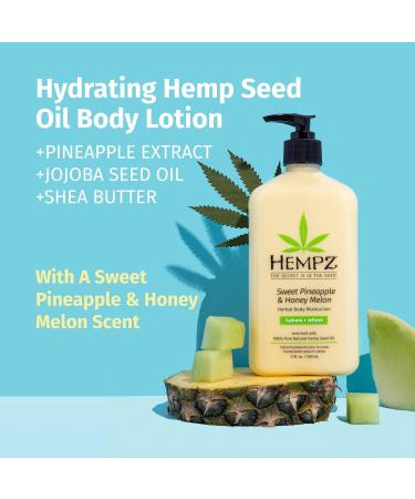 Hempz Body Lotions - Sweet Pineapple and Honey Melon 17oz & Grapefruit and Raspberry Cr me Daily Moisturizing Creams - Buy Online on GoSupps.com