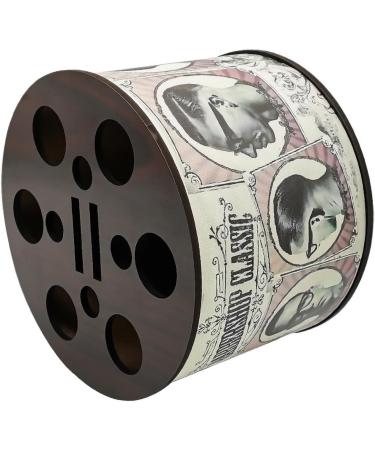 Barber Scissors Storage Holder - Wooden Material Round Barber Tools Storage Holder | Hairdressing Tools Desktop Organizer | Multiple Compartments Barber Scissors Holder for Salons Homes Parlors - Buy Online on GoSupps.com