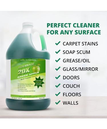 Buy 20X Multi-Purpose Ultra Concentrated Cleaner | Eco-Friendly Non-Toxic Makes 80 Quarts | Child & Pet Safe | 128 oz Green Apple Scent - Buy Online on GoSupps.com