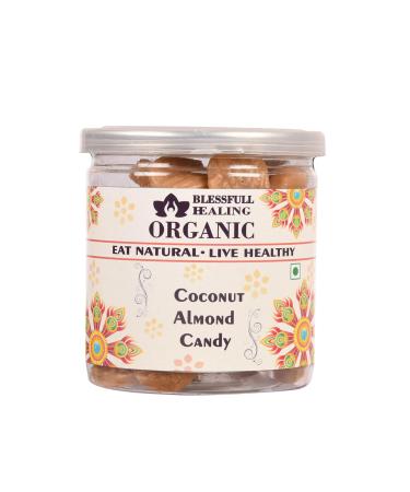 Blessfull Healing Organic Coconut Almond Candy 300 Gram Airtight Container (Packing May Vary)