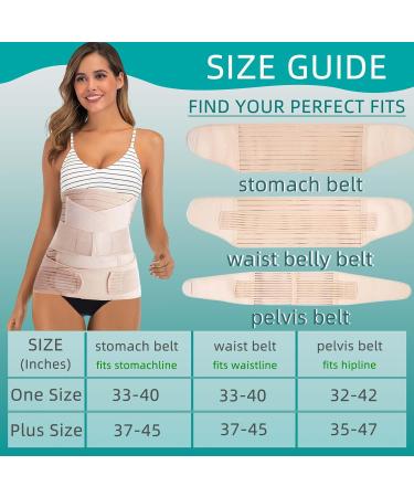 Funcy Postpartum Belly Band 3 in 1 - Csection & Pregnancy Support Recovery Wrap for Women | One Size Beige - Comfortable Abdominal Binder & Compression Belt - Buy Online on GoSupps.com