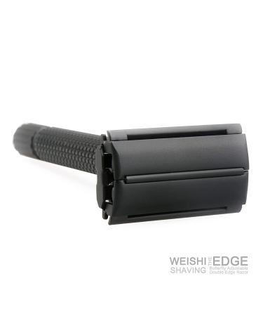 WEISHI Black Adjustable Butterfly Safety Razor - Double Edge Nostalgic Design - Buy Online on GoSupps.com